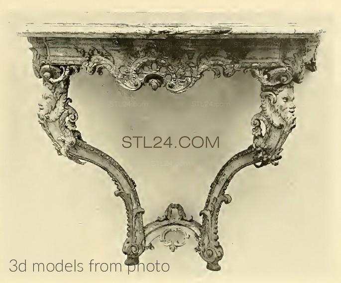 Консоли резные (CONSOLE TABLE_0155 -  | 3D model 3DSMAX / OBJ / STL) 3D модель для ЧПУ станка